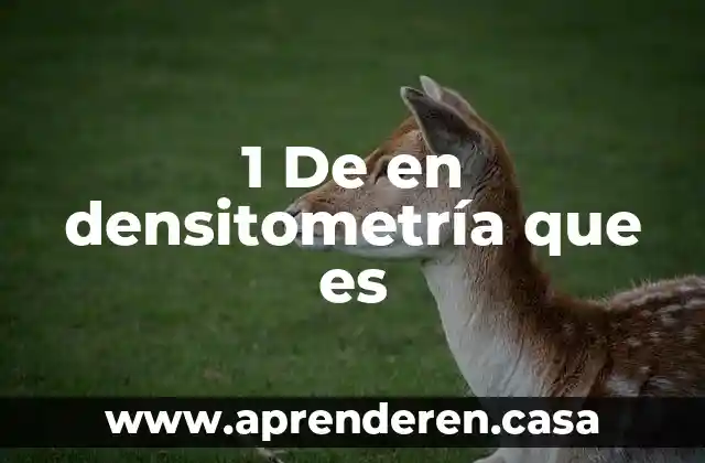 1 De en densitometría que es