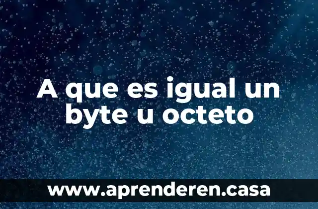 A que es igual un byte u octeto