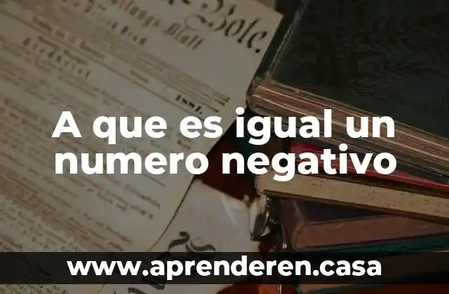 A que es igual un numero negativo