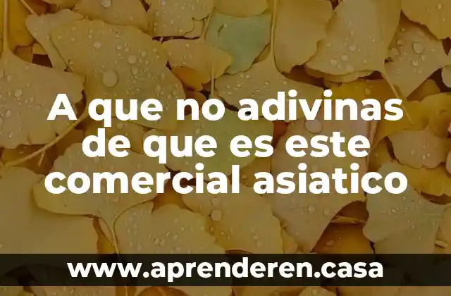 Que es comercial electrónico 3 A que no adivinas de que es este comercial asiatico