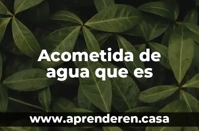 Acometida de agua que es
