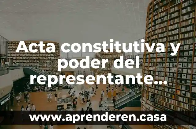 Acta constitutiva y poder del representante legal que es