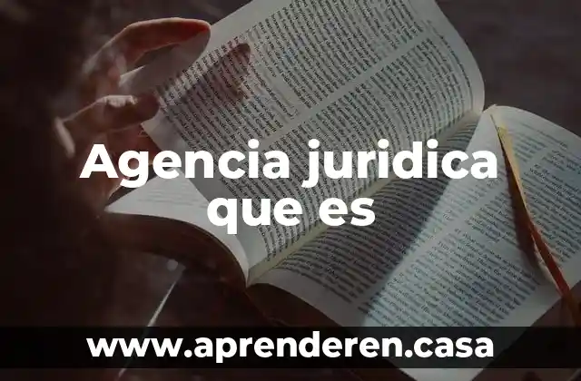 Agencia juridica que es