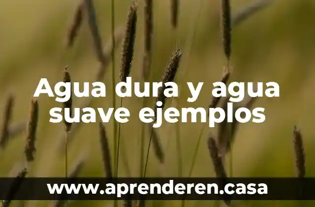 Agua dura y agua suave ejemplos