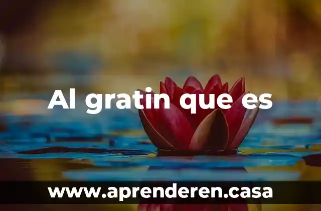 Al gratin que es