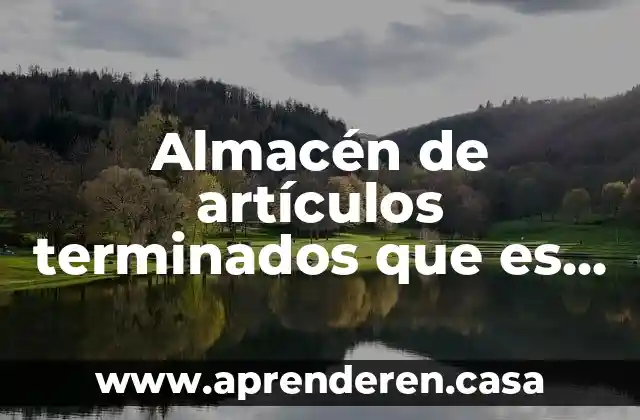 Almacén de artículos terminados que es explicación