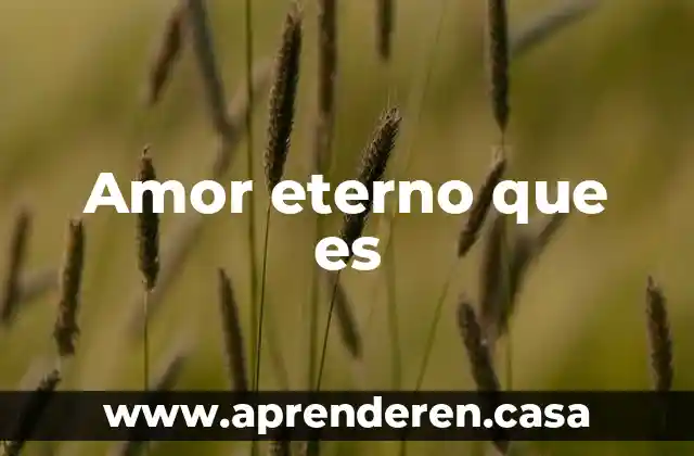 Amor eterno que es