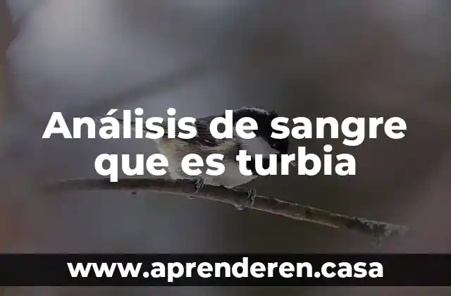 Análisis de sangre que es turbia