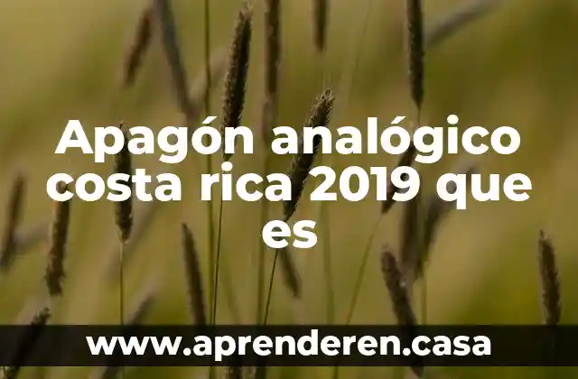 Apagón analógico costa rica 2019 que es