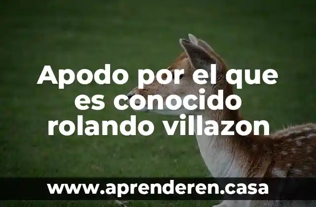 Apodo por el que es conocido rolando villazon