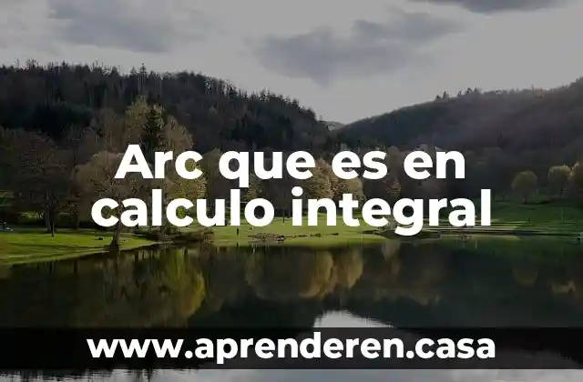 Arc que es en calculo integral