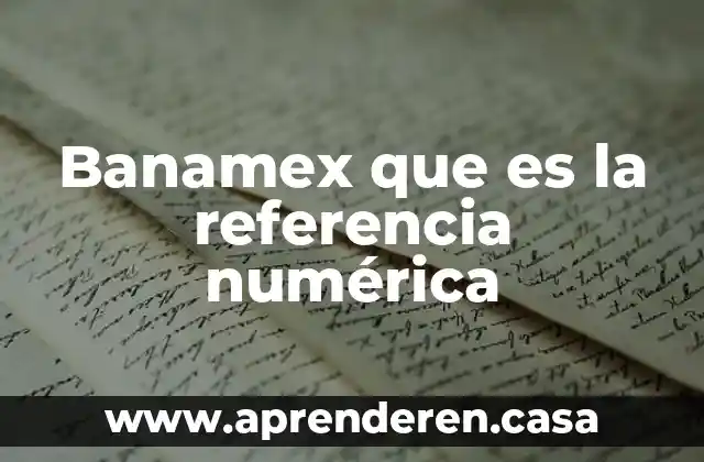 Que es el codigo pqs 3 Banamex que es la referencia numérica