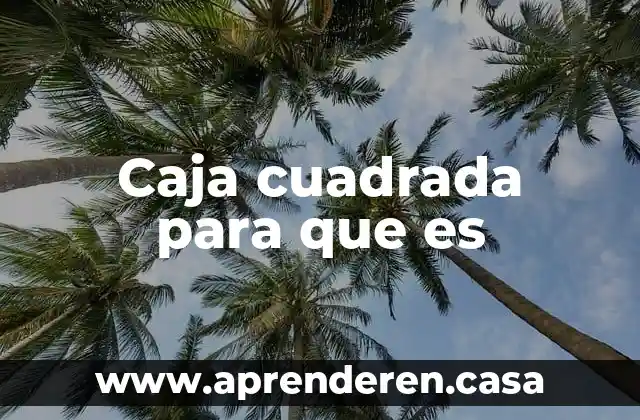 Caja cuadrada para que es