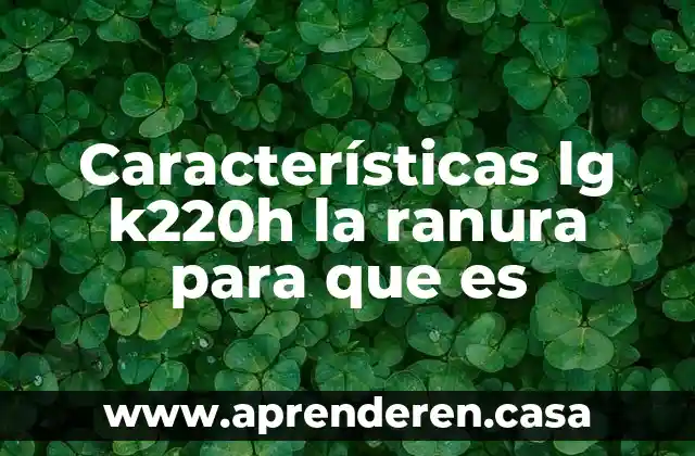 Características lg k220h la ranura para que es