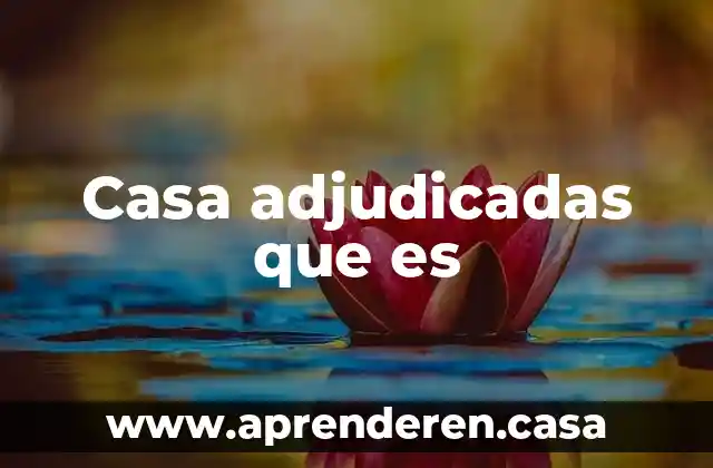 Casa adjudicadas que es