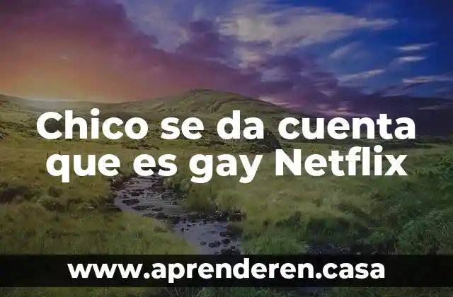 Chico se da cuenta que es gay Netflix