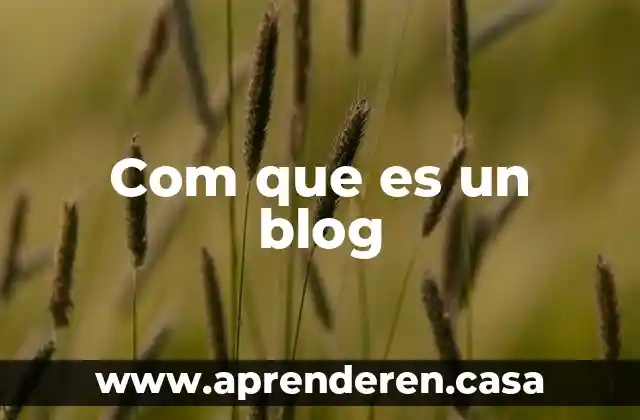 Com que es un blog