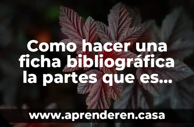 Como hacer una ficha bibliográfica la partes que es editorial