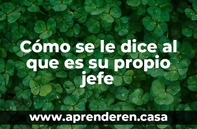 Cómo se le dice al que es su propio jefe