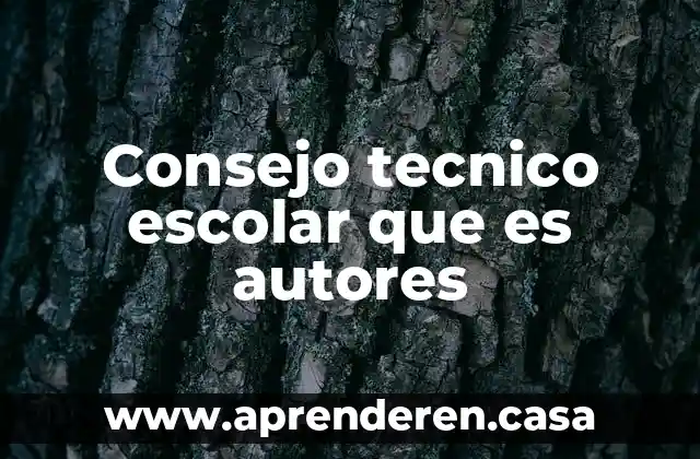 Consejo tecnico escolar que es autores