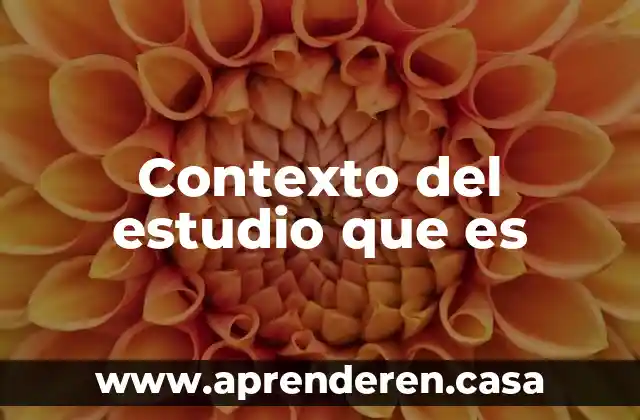 Que es un estudio de inr 4 Contexto del estudio que es