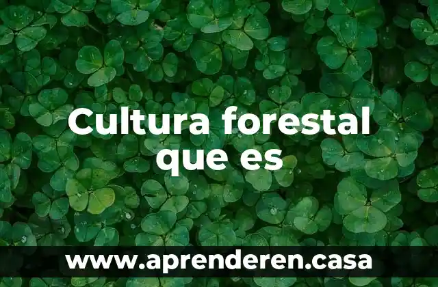 Cultura forestal que es