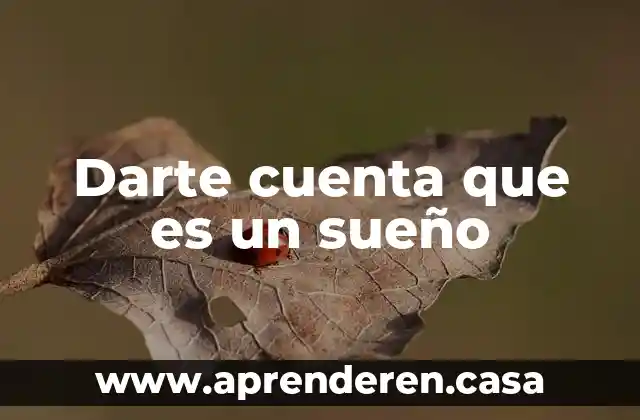 Darte cuenta que es un sueño