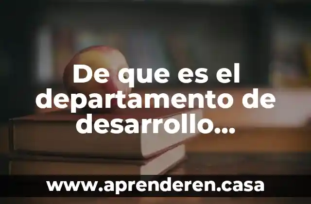 De que es el departamento de desarrollo económico y social