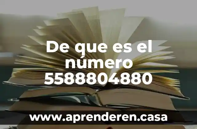 De que es el número 5588804880