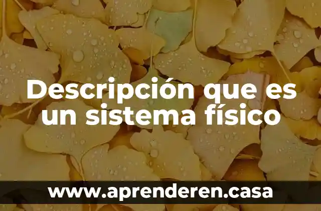 Descripción que es un sistema físico