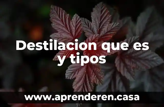 Destilacion que es y tipos