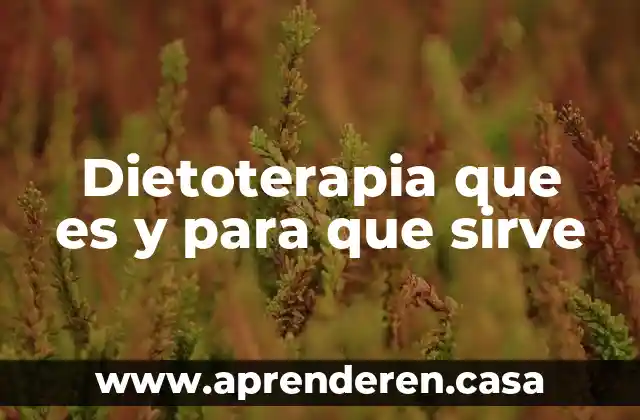 Dietoterapia que es y para que sirve