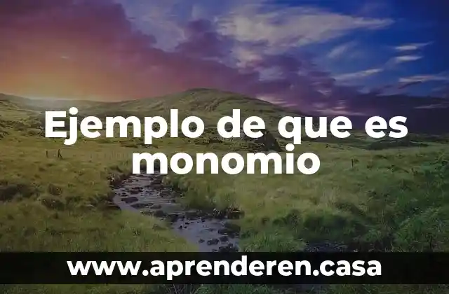 Qué es monomio Yahoo 3 Ejemplo de que es monomio