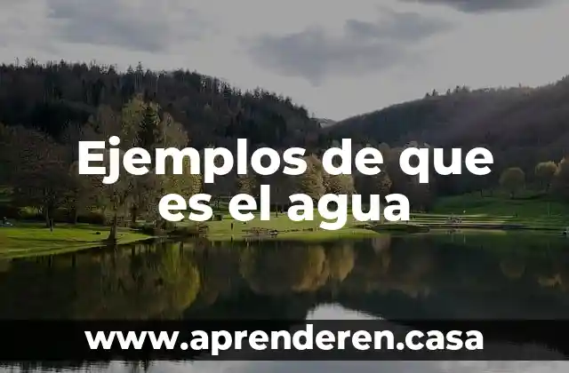 Ejemplos de que es el agua
