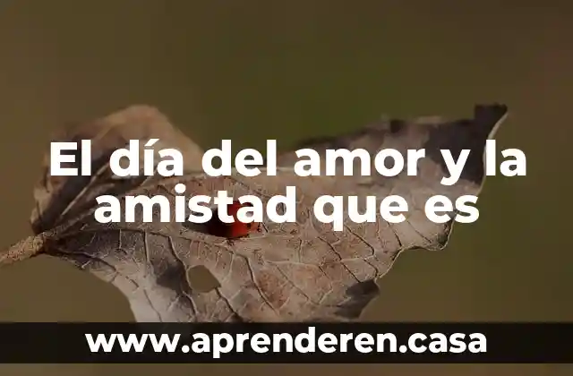 El día del amor y la amistad que es