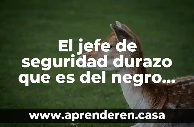 El jefe de seguridad durazo que es del negro durazo