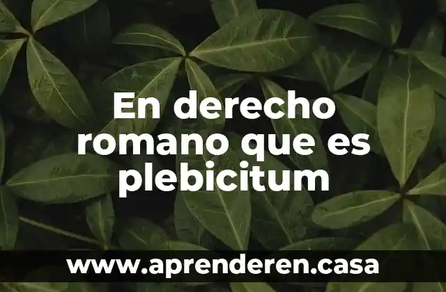 Que es superficie en derecho romano 3 En derecho romano que es plebicitum