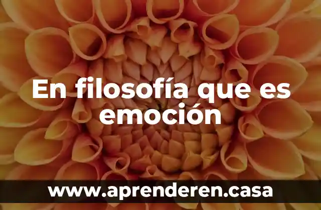 En filosofía que es emoción