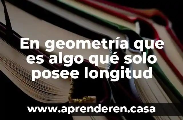 Que es solo con.voluntad 5 En geometría que es algo qué solo posee longitud