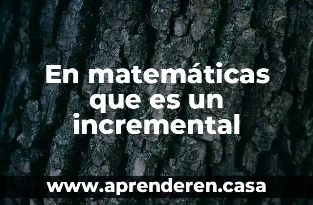 En matemáticas que es un incremental