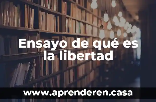 Ensayo de qué es la libertad