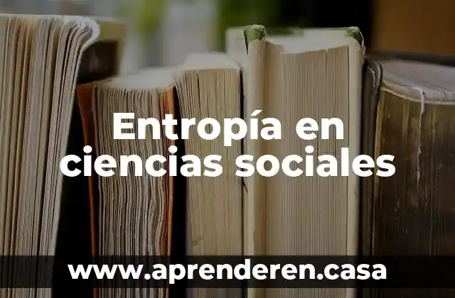 Entropía en ciencias sociales