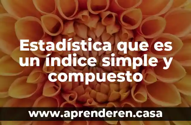 Estadística que es un índice simple y compuesto