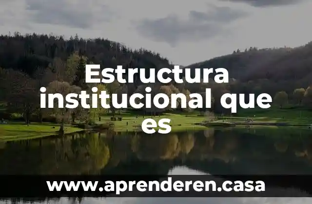 Estructura institucional que es