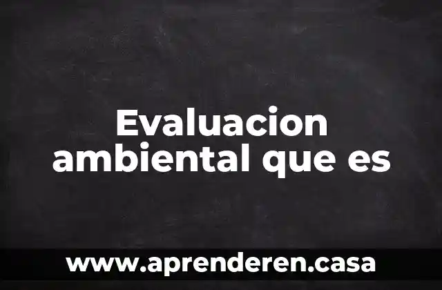 Evaluacion ambiental que es