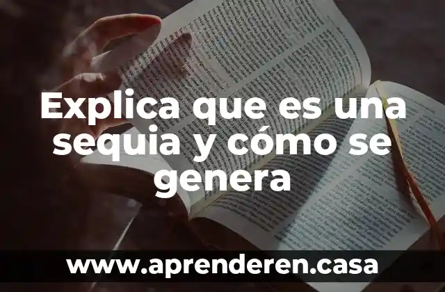 Explica que es una sequia y cómo se genera