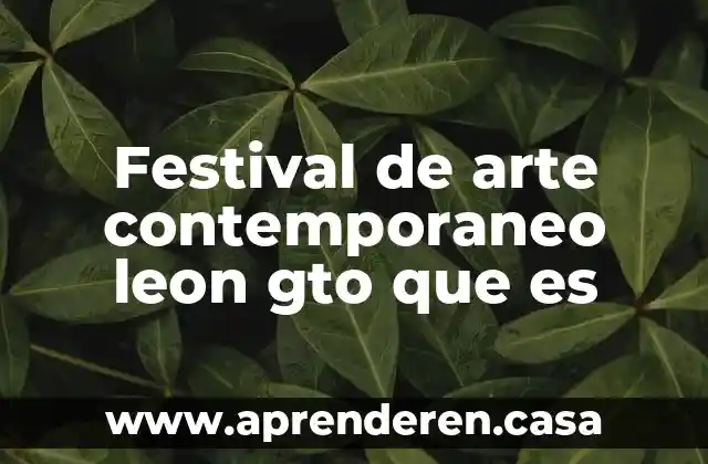 Festival de arte contemporaneo leon gto que es