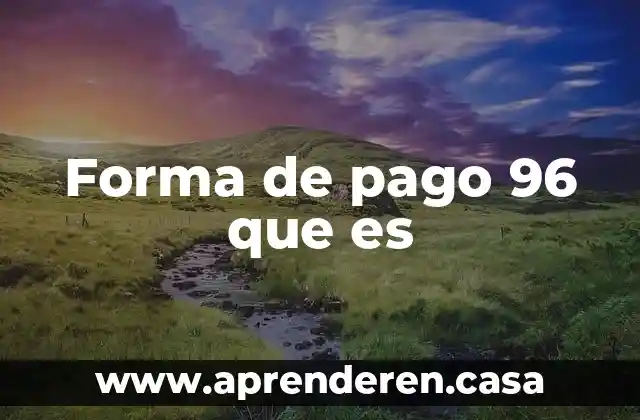 Forma de pago 96 que es