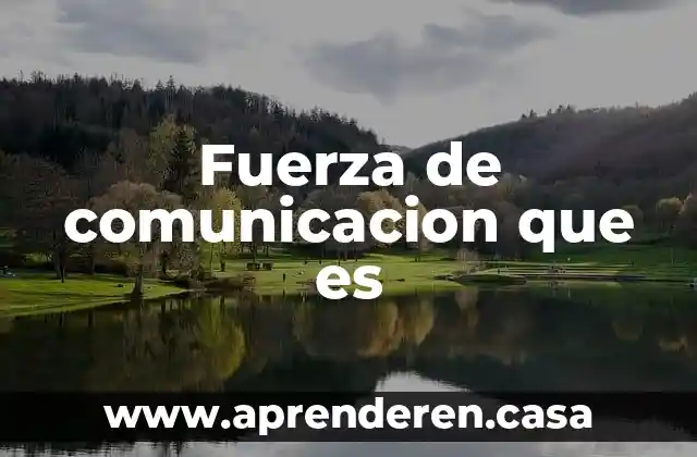 Fuerza de comunicacion que es