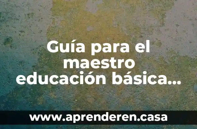 Guía para el maestro educación básica secundaria que es